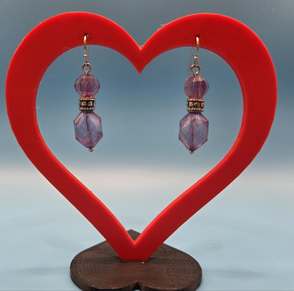 Acrylic Amethyst Drop Earrings